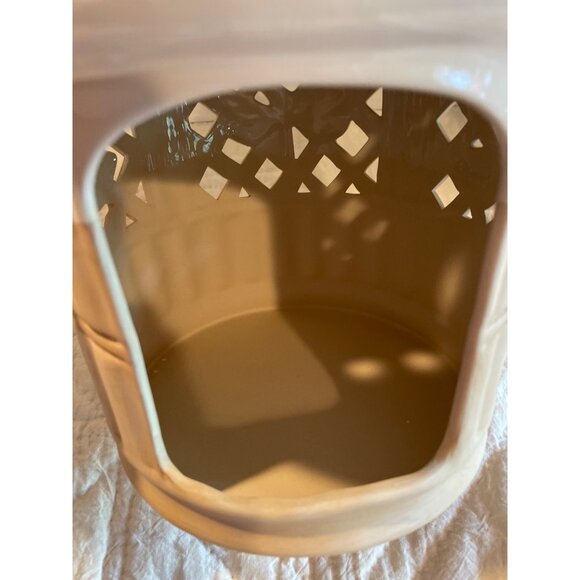 Vintage Yankee Candle Stoneware Lantern with Dragonfly & Floral Design Beige - Picture 5 of 8